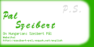 pal szeibert business card